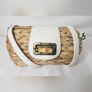 Sun and Sand Straw White And Natural Crossbody Bag